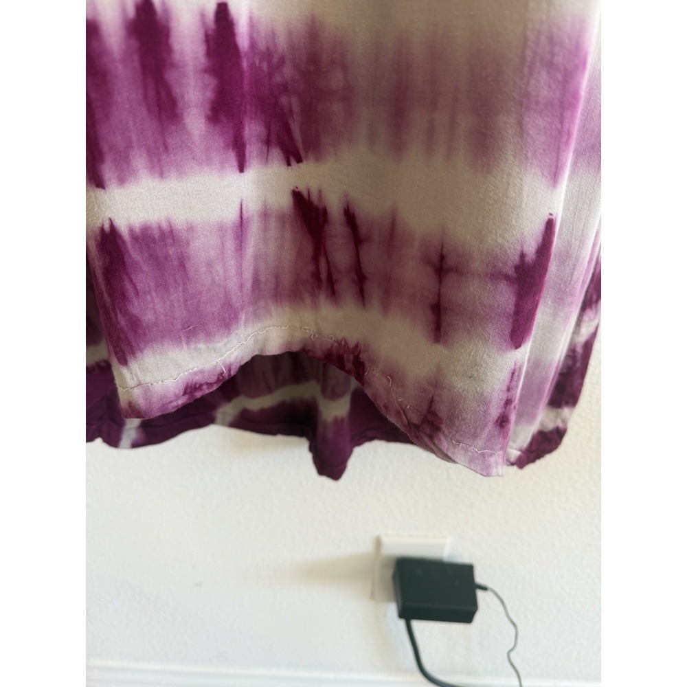 The Odells Dress Sz S Purple Tie Dye Midi Shirtdress Button‎ Up Collared Relaxed - Picture 6 of 8